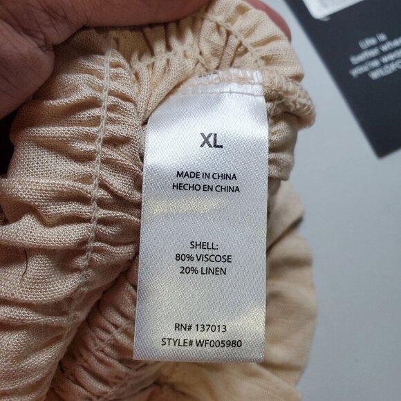 Wildfox Louisa Smocked Top Women Size XL NWT Square Neckline Straps Shoulder Tie - Picture 6 of 12